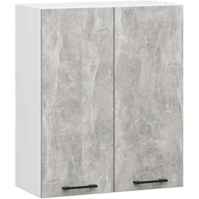 Afbeelding van Keukenkast modulaire OLIWIA W60 H720 met 2 Deuren / Hangkast Bovenkast AKORD Furniture Factory Wit Beton Grijs 60 x 72 30 cm