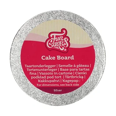 Afbeelding van FunCakes Cake Board Rond Zilver Ø10 cm Taartonderlegger Taartkarton