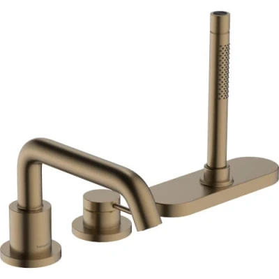 Afbeelding van Hansgrohe Tecturis S 3 gats 1 greeps badrandmengkraan met sBox Brushed