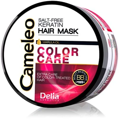 Afbeelding van Cameleo Kleurverzorgingsmasker keratine haarmasker met marula olie voor gekleurd haar kleurbescherming zoutvrij 200 ml