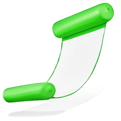 Afbeelding van Balinco Opblaasbare hangmat voor volwassenen, waterspeelgoed, kinderen, luchtmatras, watermatras, ontspanningsmat, waterhangmat, zwembadfeest (groen)