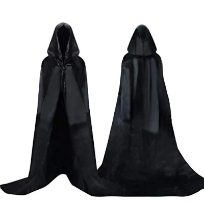 Afbeelding van Proumhang Lange fluwelen cape met capuchon Unisex volwassen kostuum Halloween MAAT (L)