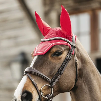 Afbeelding van Kentucky Oornetje Wellington Velvet Red Maat Cob