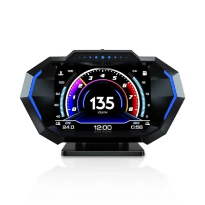 Afbeelding van AMROOLOO Head up display, OBD2 + GPS hellingsteller modus, meertalige weergave, snelheidsmetereenheden veranderbaar in MPH en KM/H voor alle auto&#039;s