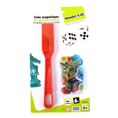 Afbeelding van WDK PARTNER A1300730 Bordspellen magnetische stok + 100 speelstenen willekeurige kleur