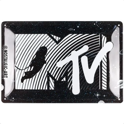 Afbeelding van Metalen Bord 20x30 cm MTV Moonman Logo Universe