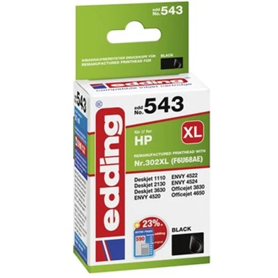 Afbeelding van Edding Inktcartridge vervangt HP 302XL, F6U68AE Compatibel Zwart EDD 543 18