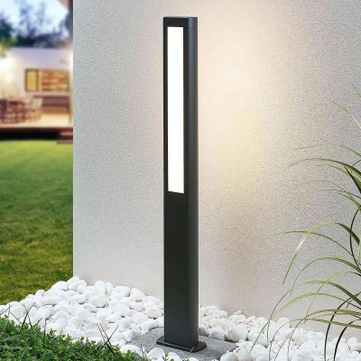 Afbeelding van Lucande LED buitenlamp 2 lichts drukgegoten aluminium, acryl H: 100 cm antraciet, wit Inclusief lichtbronnen