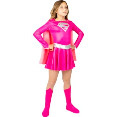 Afbeelding van FUNIDELIA Roze Supergirl kostuum voor meisjes Maat: 107 113 cm