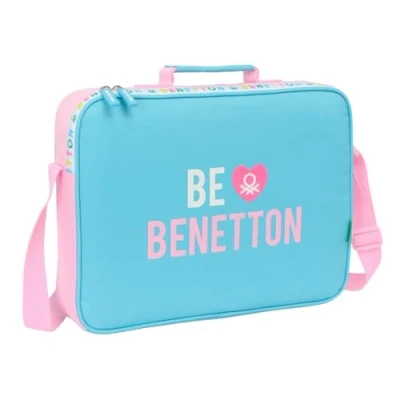 Afbeelding van Schooltas Benetton Unique Roze Turkoois 38 x 28 6 cm