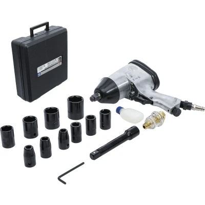 Afbeelding van BGS Lucht slagmoersleutelset met dopsleutelset 9 27 mm 1/2&quot; 312 Nm 16 delig