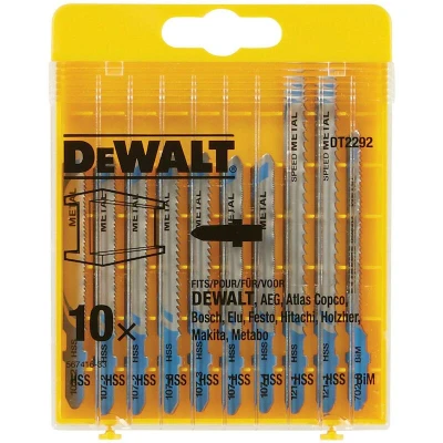Afbeelding van DeWalt DT2292 10 delig Decoupeerzaagblad set in cassette Metaal