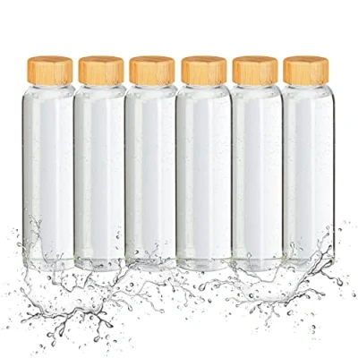 Afbeelding van Relaxdays glazen waterfles 500 ml set van 6 drinkfles volwassenen zonder plastic