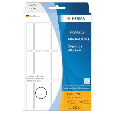 Image de HERMA Étiquettes &quot;Movables&quot; 13 x 50 mm, manuelle, blanc, sur 32 feuilles
