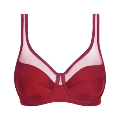 Image de Dim Femme Soutien Gorge Generous Classic x1 Maintien Parfait pour Poitrines Généreuses Microfibre Épaisse et Stretch Dos en U Bretelles Larges Look Moderne Confort Absolu, Rouge