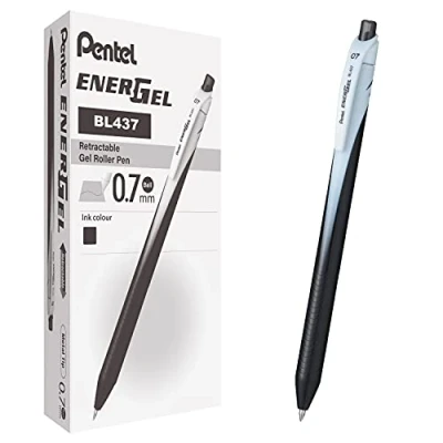 Afbeelding van Pentel BL437 Energel Slim Rollerball Snap 0,7 mm, zwart, 12 stuks