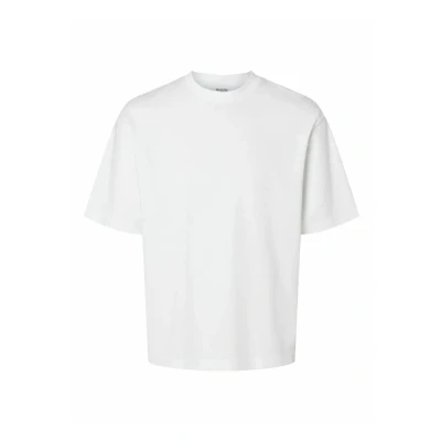Afbeelding van Selected Homme Slhlooseoscar O NECK Tshirt basic, Heren, Maat: Small, Bright white