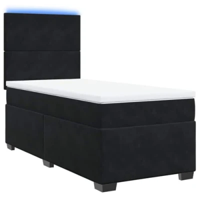 Afbeelding van vidaXL Boxspring met matras fluweel zwart 100x200 cm