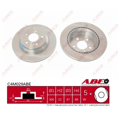 Afbeelding van KRAFT 6051110 Remschijf Achteras 300 22 interne ventilatie MERCEDES BENZ: E Class Saloon, T modell, GLK