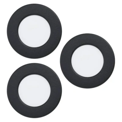 Afbeelding van EGLO Fueva 6 Inbouwspot LED Ø 8.8 cm Zwart Instelbaar wit licht (2700K, 4000K, 6500K) Set van 3 stuks