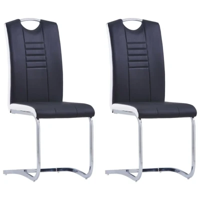 Afbeelding van Eetkamerstoelen 2 st kunstleer zwart