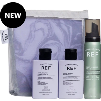 Afbeelding van REF Stockholm Cool Silver Pakket Zomerpakket Vakantiepakket Reisverpakkingen Shampoo Conditioner Fiber Mousse