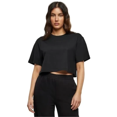 Afbeelding van Build Your Brand Oversized T shirt voor dames, zwart.