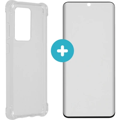 Afbeelding van iMoshion Hoesje met screenprotector Geschikt voor Samsung Galaxy S20 Ultra Anti Shock Backcover + Premium transparant