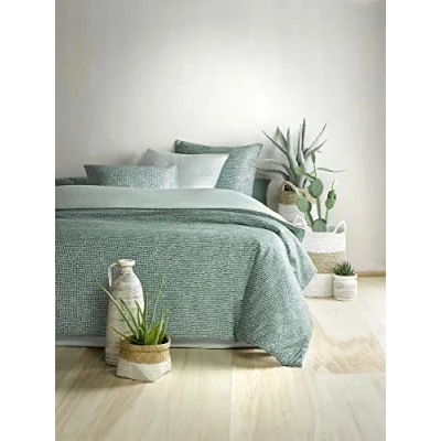 Afbeelding van De Witte Lietaer Dekbedovertrek Katoen Satijn Cravat Hotelmaat 260 x 240 cm Groen