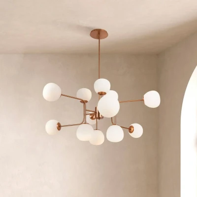 Afbeelding van Maytoni Erich kroonluchter 12 lamps messing/wit