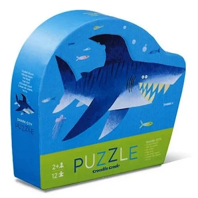Afbeelding van Crocodile creek mini puzzel haai 12st