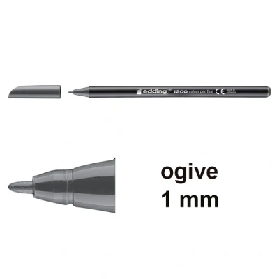 Image de Edding 1200 feutre de coloriage (1 mm ogive) gris