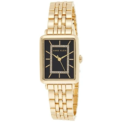 Afbeelding van ANNE KLEIN Dameshorloge met pailletten, Goud/Zwart, armband
