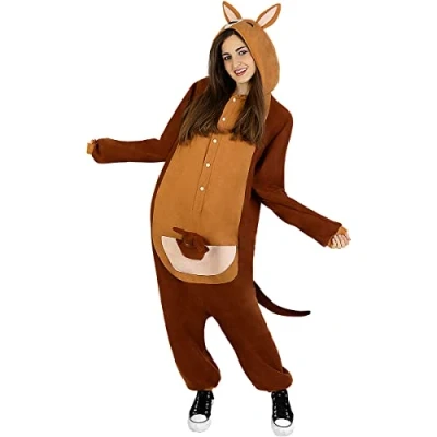 Afbeelding van FUNIDELIA Kangoeroe Onesie voor volwassenen Kostuum Maat L XL