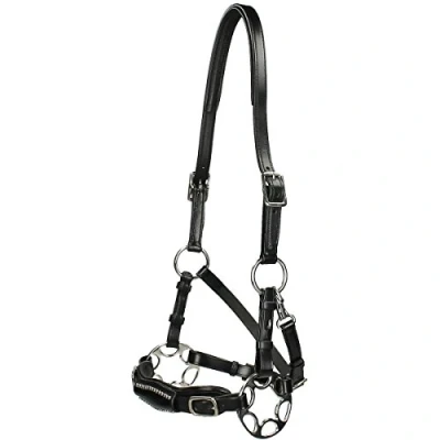 Afbeelding van F.R.A. Hackamore Hoofdstel Miranti Leder met Scharen Zwart One Size