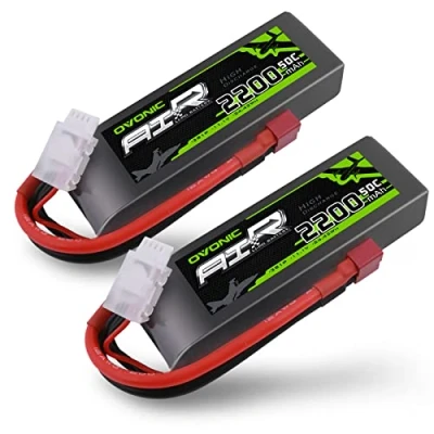 Afbeelding van OVONIC 2 stuks Lipo 3s 2200 mAh 50 C 11,1 V accu met Deans stekker voor auto, boot, vrachtwagen, vliegtuig, helikopter, multi motor, knutselen