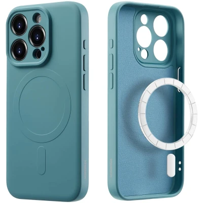Afbeelding van imoshion Hoesje Geschikt voor iPhone 15 Pro Max Siliconen Color Backcover MagSafe groen