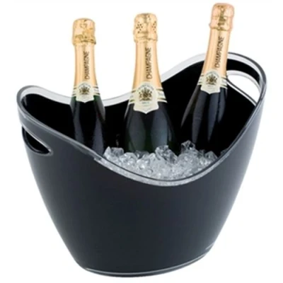 Image de Seau à champagne professionnel Acrylique noir 3 bouteilles APS