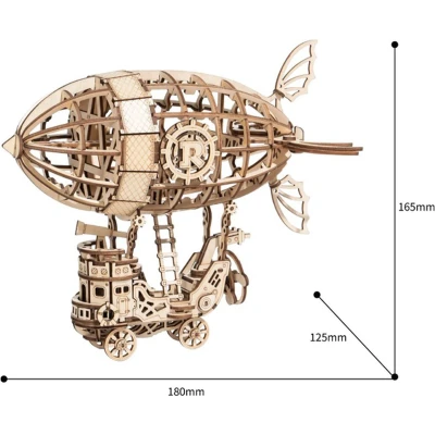 Afbeelding van Robotime 3d puzzel Airship 18 Cm Hout Naturel 176 delig