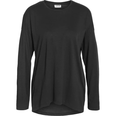 Afbeelding van Noisy May Nmmathilde Oneck HIGH/LOW Longsleeve, Dames, Maat: Large, Black