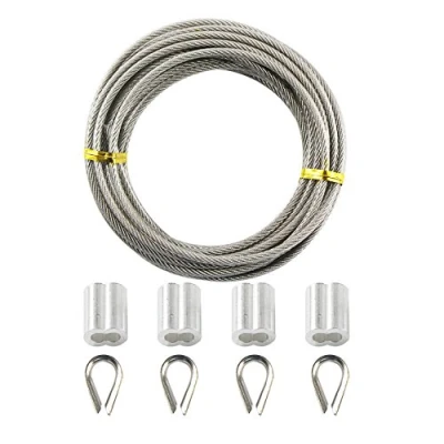 Afbeelding van UOOOM 5 m x 3 mm gegalvaniseerde staalkabel met PVC coating (5 + 8 spanelementen)