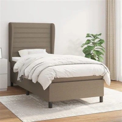 Afbeelding van vidaXL Boxspring met matras stof taupe 100x200 cm