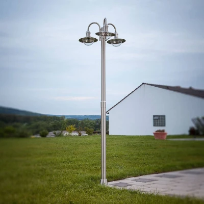 Afbeelding van Lindby lantaarnpaal Damion, 200 cm, 3 lamps, E27, IP44