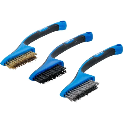 Afbeelding van BGS Mini borstelset nylon, messing, roestvrij staal 165 mm 3 delig