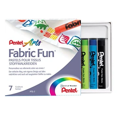Afbeelding van Pentel Textielkrijt PTS7 Doos 7 Kleuren