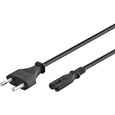 Image de Goobay 50084 Câble d&#039;alimentation prise EU type C vers double Femelle C7, droit 1,5 m, noir