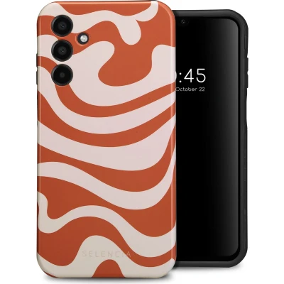 Afbeelding van Selencia Hoesje Geschikt voor Samsung Galaxy A15 (5G) / (4G) Vivid Backcover Dream Swirl Orange
