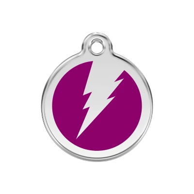 Afbeelding van Flash Purple roestvrijstalen hondenpenning medium/gemiddeld dia. 3 cm RedDingo