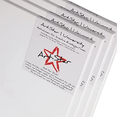 Afbeelding van Art Star Set van 4 universele geribbelde lijsten 60 x cm canvas op spieraam Voorgegrond vierkant gespannen klaar om te schilderen met