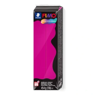 Image de Staedtler FIMO Professional, Pâte à modeler magenta pur façon argile durcissant au four, Pour spécialistes et artistes experts, Pain de 454 grammes, 8041 210